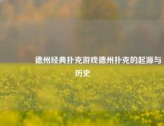 👈德州经典扑克游戏德州扑克的起源与历史