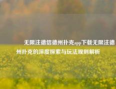 👍无限注德信德州扑克app下载无限注德州扑克的深度探索与玩法规则解析