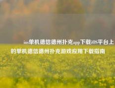 🏅ios单机德信德州扑克app下载iOS平台上的单机德信德州扑克游戏应用下载指南