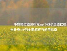 👈小奥德信德州扑克app下载小奥德信德州扑克APP的全面解析与使用指南