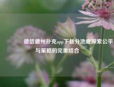🏅德信德州扑克app下载分池底探索公平与策略的完美结合