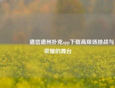 🎖️德信德州扑克app下载高级场挑战与荣耀的舞台