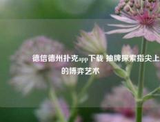 🥉德信德州扑克app下载 抽牌探索指尖上的博弈艺术