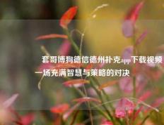 🎖️套哥博狗德信德州扑克app下载视频一场充满智慧与策略的对决