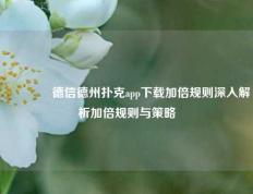 👈德信德州扑克app下载加倍规则深入解析加倍规则与策略