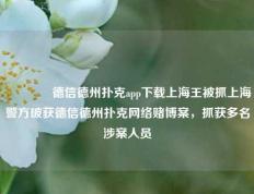 👍德信德州扑克app下载上海王被抓上海警方破获德信德州扑克网络赌博案，抓获多名涉案人员