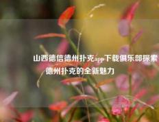 🥇山西德信德州扑克app下载俱乐部探索德州扑克的全新魅力