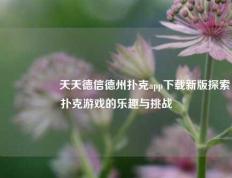 🎖️天天德信德州扑克app下载新版探索扑克游戏的乐趣与挑战