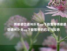 🌈博雅德信德州扑克app下载暂停博雅德信德州扑克app下载暂停的启示与反思
