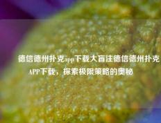 ✌️德信德州扑克app下载大盲注德信德州扑克APP下载，探索极限策略的奥秘