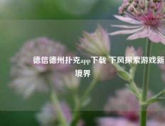 🌈德信德州扑克app下载 下风探索游戏新境界