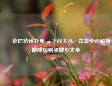 ✌️德信德州扑克app下载大小一览表全面解析游戏规则和牌型大全