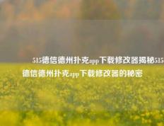 🏅515德信德州扑克app下载修改器揭秘515德信德州扑克app下载修改器的秘密