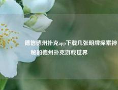 👍德信德州扑克app下载几张明牌探索神秘的德州扑克游戏世界