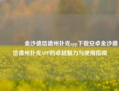 🌈金沙德信德州扑克app下载安卓金沙德信德州扑克APP的卓越魅力与使用指南