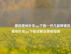 🥉德信德州扑克app下载一共几副牌德信德州扑克app下载详解及使用指南