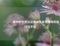 👉德州扑扑克玩法德州扑克在德州的流行与文化