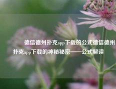 🥈德信德州扑克app下载的公式德信德州扑克app下载的神秘秘密——公式解读