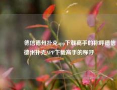 🥉德信德州扑克app下载高手的称呼德信德州扑克APP下载高手的称呼