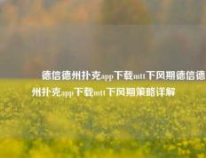 🥈德信德州扑克app下载mtt下风期德信德州扑克app下载mtt下风期策略详解
