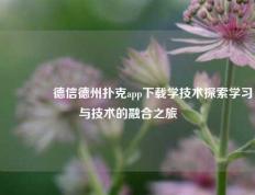 👈德信德州扑克app下载学技术探索学习与技术的融合之旅