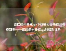 🥇德信德州扑克app下载筹码等级德州扑克新宠——德信德州扑克app的精彩体验