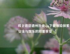 🎖️线上德信德州扑克app下载保险探索安全与娱乐的双重享受