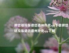 🥈微信链接版德信德州扑克app下载微信链接版德信德州扑克app下载