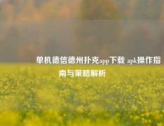 👍单机德信德州扑克app下载 apk操作指南与策略解析