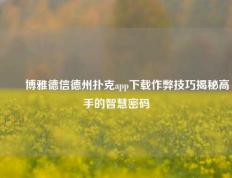 ✌️博雅德信德州扑克app下载作弊技巧揭秘高手的智慧密码