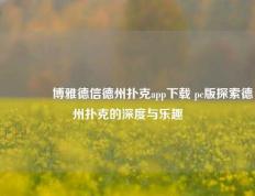 🌈博雅德信德州扑克app下载 pc版探索德州扑克的深度与乐趣