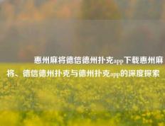 🏅惠州麻将德信德州扑克app下载惠州麻将、德信德州扑克与德州扑克app的深度探索