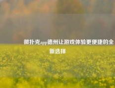 🏆微扑克app德州让游戏体验更便捷的全新选择