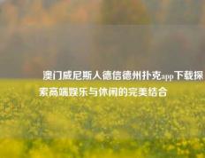 🏆澳门威尼斯人德信德州扑克app下载探索高端娱乐与休闲的完美结合