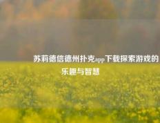 🥇苏莉德信德州扑克app下载探索游戏的乐趣与智慧