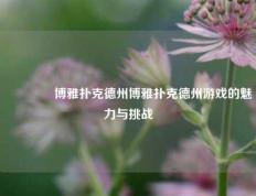 🏆博雅扑克德州博雅扑克德州游戏的魅力与挑战