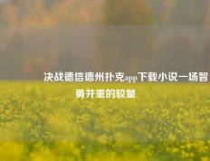 👍决战德信德州扑克app下载小说一场智勇并重的较量