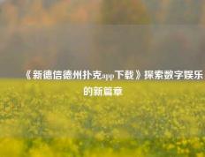 ✌️《新德信德州扑克app下载》探索数字娱乐的新篇章