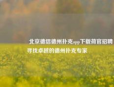 🎖️北京德信德州扑克app下载荷官招聘寻找卓越的德州扑克专家
