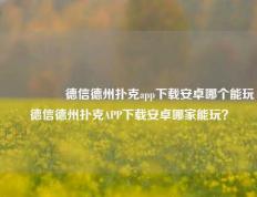 🎖️德信德州扑克app下载安卓哪个能玩德信德州扑克APP下载安卓哪家能玩？