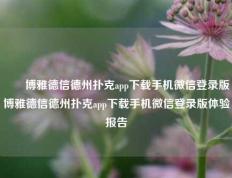 ✌️博雅德信德州扑克app下载手机微信登录版博雅德信德州扑克app下载手机微信登录版体验报告