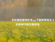 🥈天虹德信德州扑克app下载探索指尖上的休闲与娱乐新体验