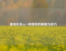 德州扑克4q一种独特的策略与技巧