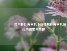 👍德州扑扑克单机下载德州扑克单机游戏的探索与乐趣