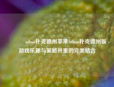 🥈sohoo扑克德州苹果Sohoo扑克德州版 - 游戏乐趣与策略并重的完美结合