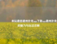 🏅来玩德信德州扑克app下载app德州扑克的魅力与玩法详解