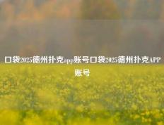 口袋2025德州扑克app账号口袋2025德州扑克APP账号