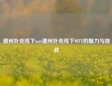 德州扑克线下mtt德州扑克线下MTT的魅力与挑战
