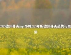 2025德州扑克app 小牌2025年的德州扑克趋势与展望