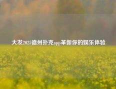 大发2025德州扑克app革新你的娱乐体验